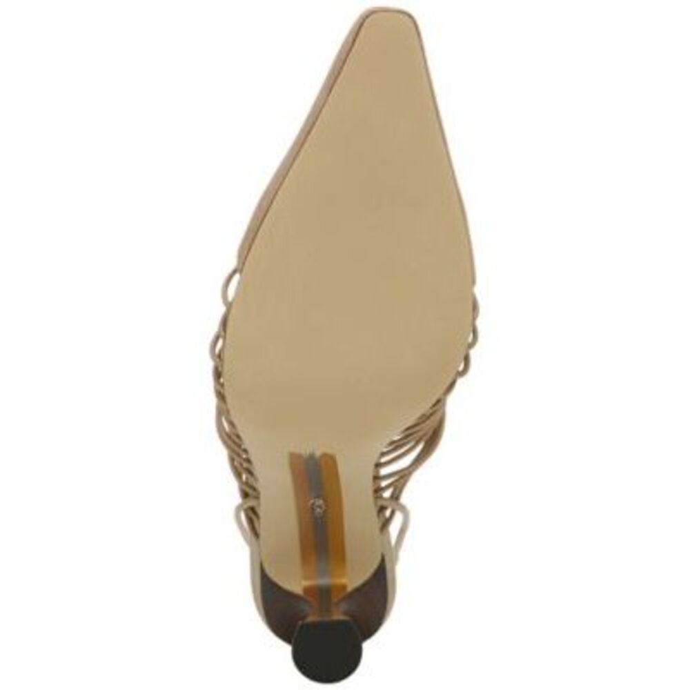 NWT SAM EDELMAN Womens Beige Caged Trinity Pointed Toe Leather Pumps 8 M - Picture 4 of 5
